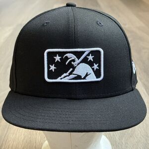 New Era Cap Hat MiLB Umpire Black Fitted 7 1/8 Authentic On Field